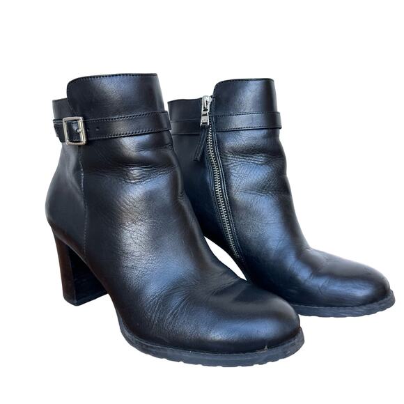 Lauren Ralph Lauren Black Leather Ankle Booties - Size 9B - Picture 5 of 8